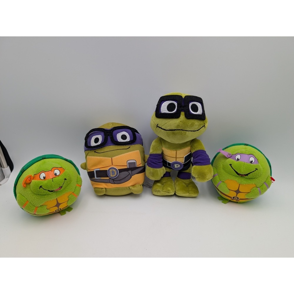 Ty Mattel Teenage Mutant Ninja Turtles Lot Plush Donatello Michaelangelo Stuffed